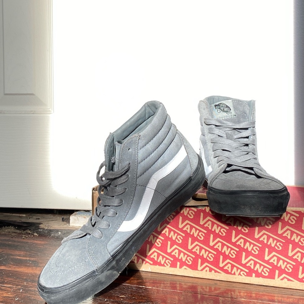 Grey suede sk8 hi high top vans